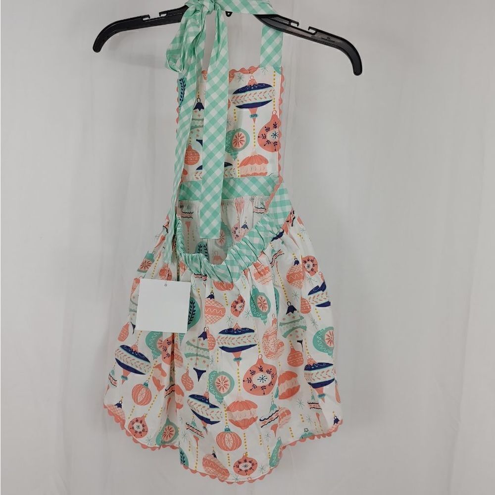 Nwt Serendipity Shrimp & Grits Ornament Christmas Halter Apron Dress Girls Size — image 7 of 7
